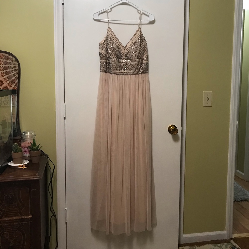 Cream prom dress